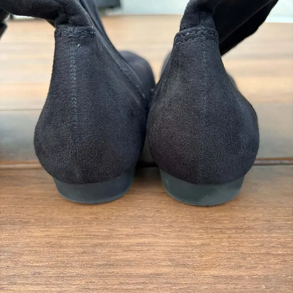 New Lower East Side Black Slouchy Flat Riding Knee Boots Size 10